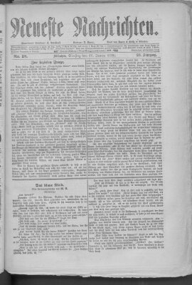 Neueste Nachrichten (Münchner neueste Nachrichten) Dienstag 18. Januar 1876