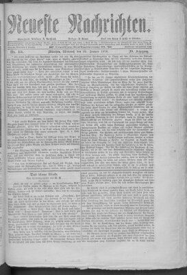 Neueste Nachrichten (Münchner neueste Nachrichten) Mittwoch 19. Januar 1876