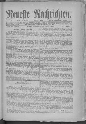 Neueste Nachrichten (Münchner neueste Nachrichten) Sonntag 23. Januar 1876