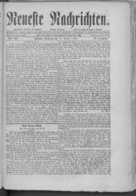 Neueste Nachrichten (Münchner neueste Nachrichten) Mittwoch 26. Januar 1876