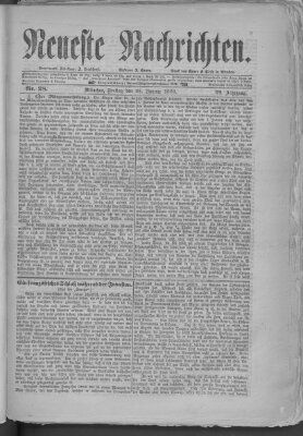 Neueste Nachrichten (Münchner neueste Nachrichten) Freitag 28. Januar 1876