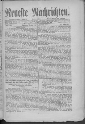 Neueste Nachrichten (Münchner neueste Nachrichten) Freitag 25. Februar 1876