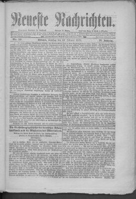 Neueste Nachrichten (Münchner neueste Nachrichten) Samstag 26. Februar 1876