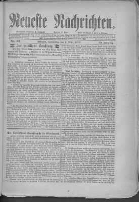 Neueste Nachrichten (Münchner neueste Nachrichten) Donnerstag 2. März 1876