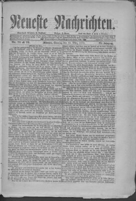 Neueste Nachrichten (Münchner neueste Nachrichten) Sonntag 12. März 1876