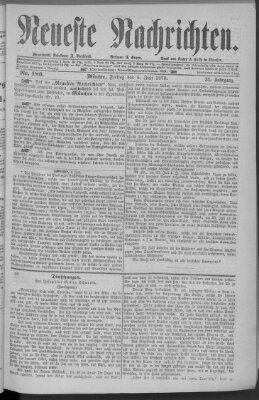 Neueste Nachrichten (Münchner neueste Nachrichten) Freitag 5. Juli 1878