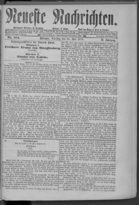 Neueste Nachrichten (Münchner neueste Nachrichten) Dienstag 23. Juli 1878