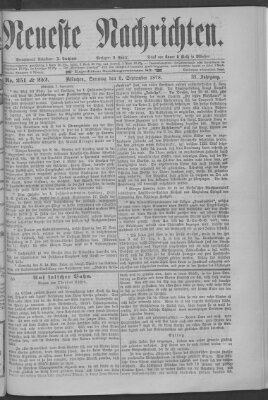 Neueste Nachrichten (Münchner neueste Nachrichten) Sonntag 8. September 1878