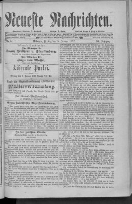 Neueste Nachrichten (Münchner neueste Nachrichten) Freitag 5. Januar 1877