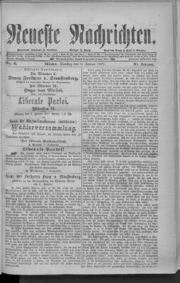 Neueste Nachrichten (Münchner neueste Nachrichten) Samstag 6. Januar 1877