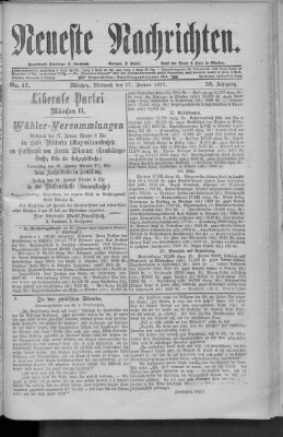 Neueste Nachrichten (Münchner neueste Nachrichten) Mittwoch 17. Januar 1877