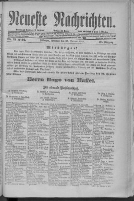 Neueste Nachrichten (Münchner neueste Nachrichten) Sonntag 21. Januar 1877