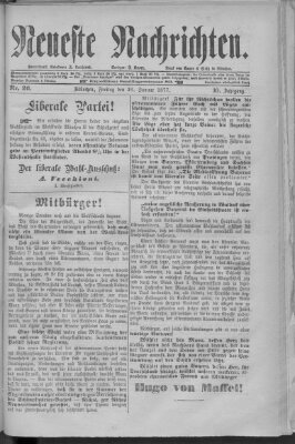 Neueste Nachrichten (Münchner neueste Nachrichten) Freitag 26. Januar 1877