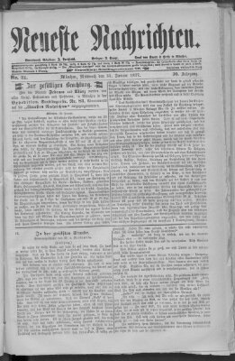 Neueste Nachrichten (Münchner neueste Nachrichten) Mittwoch 31. Januar 1877