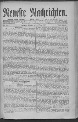 Neueste Nachrichten (Münchner neueste Nachrichten) Dienstag 6. März 1877