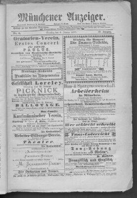 Münchener Anzeiger (Münchner neueste Nachrichten) Samstag 6. Januar 1877