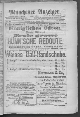 Münchener Anzeiger (Münchner neueste Nachrichten) Mittwoch 10. Januar 1877