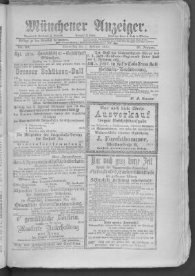 Münchener Anzeiger (Münchner neueste Nachrichten) Donnerstag 1. Februar 1877