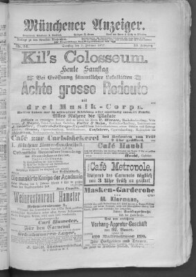 Münchener Anzeiger (Münchner neueste Nachrichten) Samstag 3. Februar 1877