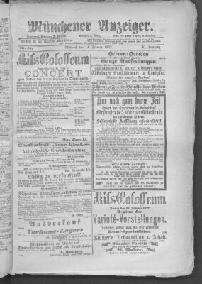 Münchener Anzeiger (Münchner neueste Nachrichten) Mittwoch 14. Februar 1877