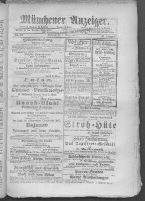 Münchener Anzeiger (Münchner neueste Nachrichten) Mittwoch 7. März 1877