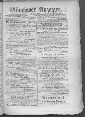 Münchener Anzeiger (Münchner neueste Nachrichten) Sonntag 11. März 1877