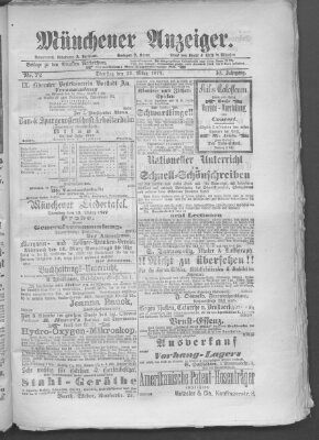 Münchener Anzeiger (Münchner neueste Nachrichten) Dienstag 13. März 1877