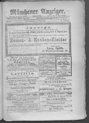 Münchener Anzeiger (Münchner neueste Nachrichten) Donnerstag 22. März 1877