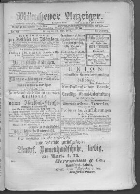 Münchener Anzeiger (Münchner neueste Nachrichten) Freitag 23. März 1877