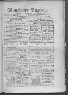 Münchener Anzeiger (Münchner neueste Nachrichten) Mittwoch 28. März 1877