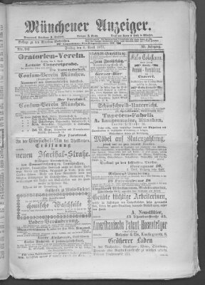 Münchener Anzeiger (Münchner neueste Nachrichten) Freitag 6. April 1877