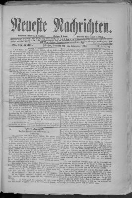 Neueste Nachrichten (Münchner neueste Nachrichten) Sonntag 12. November 1876