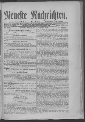 Neueste Nachrichten (Münchner neueste Nachrichten) Samstag 23. Dezember 1876