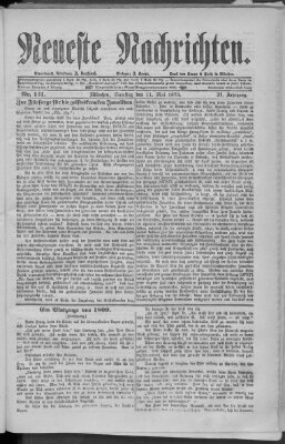 Neueste Nachrichten (Münchner neueste Nachrichten) Samstag 11. Mai 1878