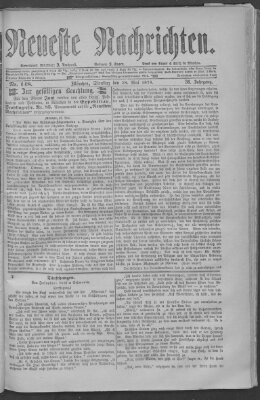 Neueste Nachrichten (Münchner neueste Nachrichten) Dienstag 28. Mai 1878