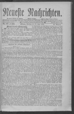 Neueste Nachrichten (Münchner neueste Nachrichten) Sonntag 30. Juni 1878