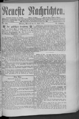 Neueste Nachrichten (Münchner neueste Nachrichten) Mittwoch 25. April 1877