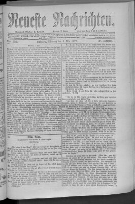 Neueste Nachrichten (Münchner neueste Nachrichten) Mittwoch 2. Mai 1877