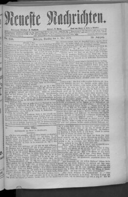 Neueste Nachrichten (Münchner neueste Nachrichten) Samstag 5. Mai 1877