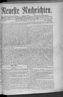 Neueste Nachrichten (Münchner neueste Nachrichten) Mittwoch 16. Mai 1877