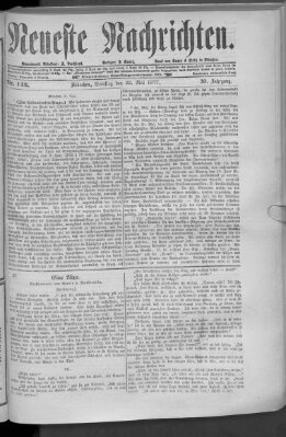 Neueste Nachrichten (Münchner neueste Nachrichten) Dienstag 22. Mai 1877