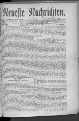 Neueste Nachrichten (Münchner neueste Nachrichten) Mittwoch 23. Mai 1877