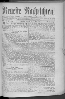 Neueste Nachrichten (Münchner neueste Nachrichten) Sonntag 27. Mai 1877
