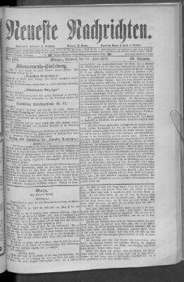 Neueste Nachrichten (Münchner neueste Nachrichten) Mittwoch 20. Juni 1877