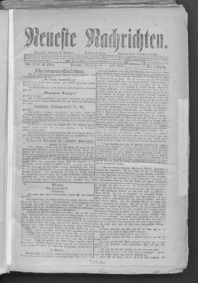 Neueste Nachrichten (Münchner neueste Nachrichten) Sonntag 1. Juli 1877