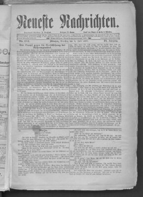 Neueste Nachrichten (Münchner neueste Nachrichten) Dienstag 3. Juli 1877