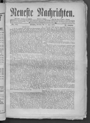 Neueste Nachrichten (Münchner neueste Nachrichten) Dienstag 10. Juli 1877