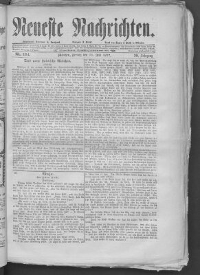 Neueste Nachrichten (Münchner neueste Nachrichten) Freitag 13. Juli 1877