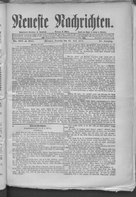 Neueste Nachrichten (Münchner neueste Nachrichten) Sonntag 22. Juli 1877