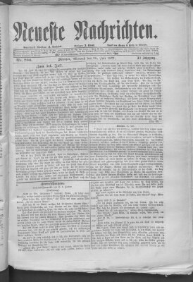 Neueste Nachrichten (Münchner neueste Nachrichten) Mittwoch 25. Juli 1877